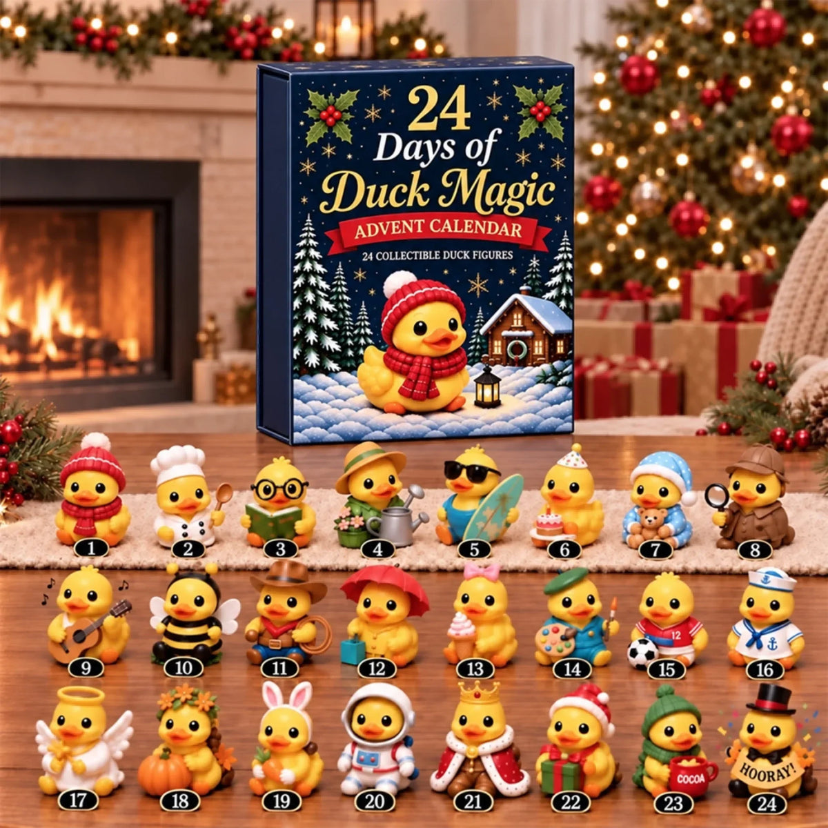 Duck Advent Calendar 24 Collectible Figures Festive Costumes