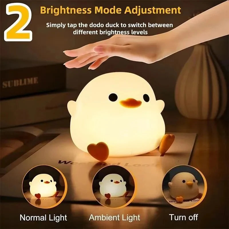 Duck Night Light Silicone USB Rechargeable