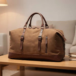 Duffel Bag Canvas with Leather Details Spacious Design