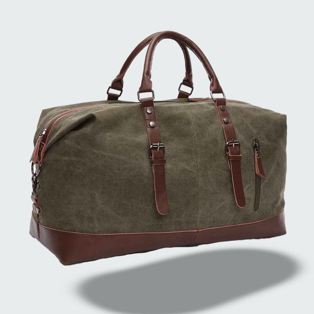 Duffel Bag Canvas with Leather Details Spacious Design