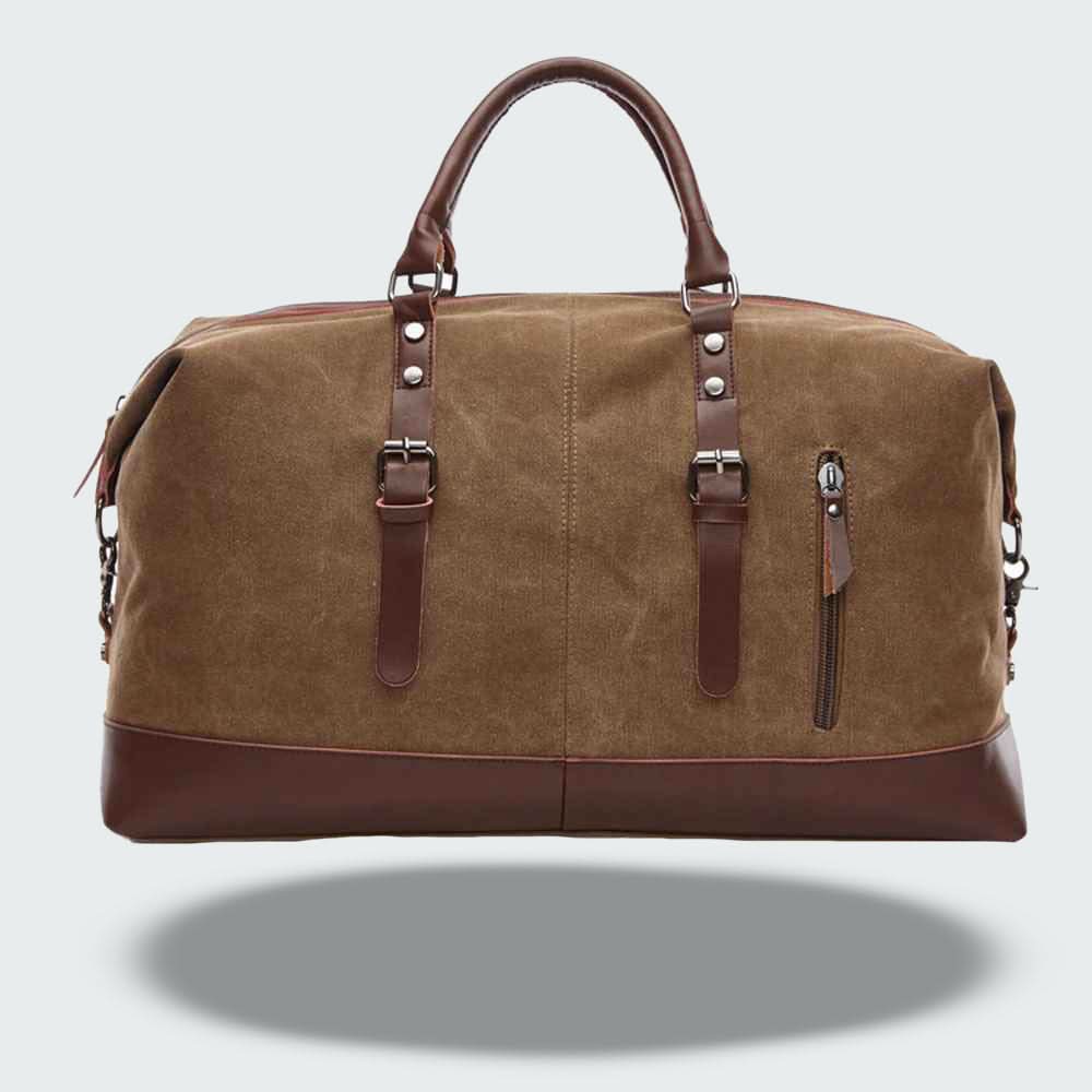 Duffel Bag Canvas with Leather Details Spacious Design