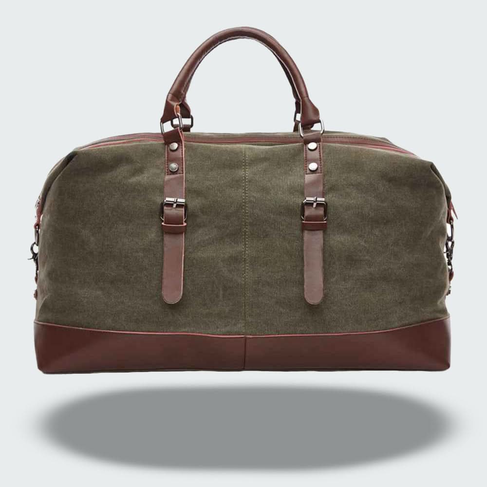 Duffel Bag Canvas with Leather Details Spacious Design
