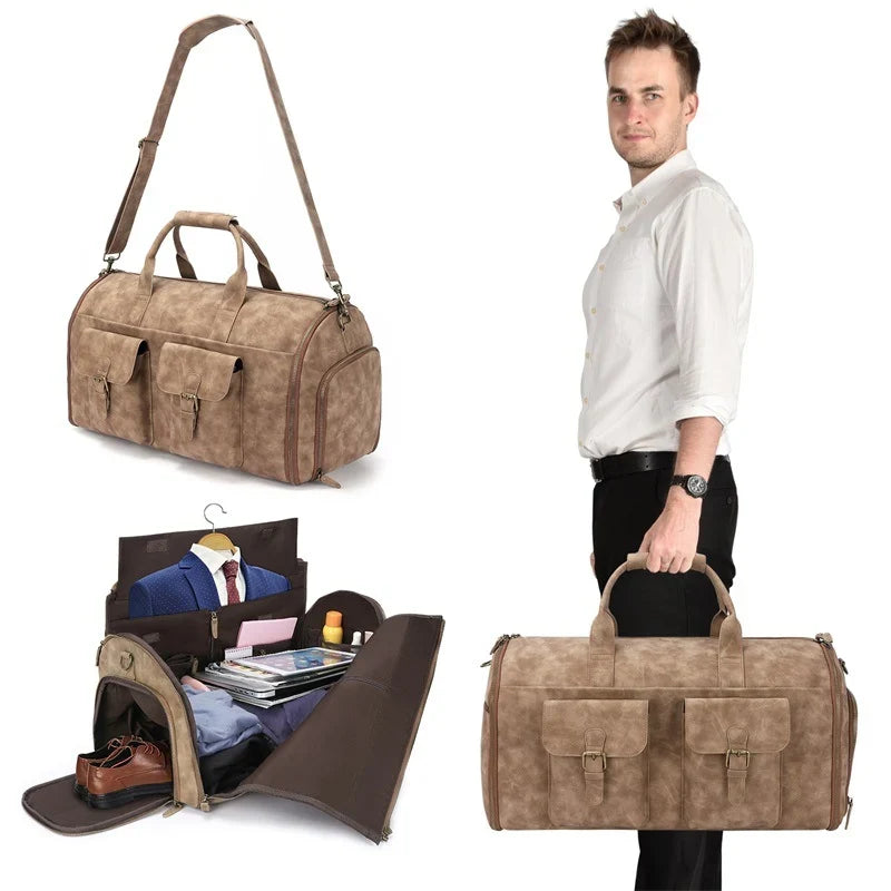 Duffel Bag Large Capacity Multiple Pockets Detachable Shoulder Strap