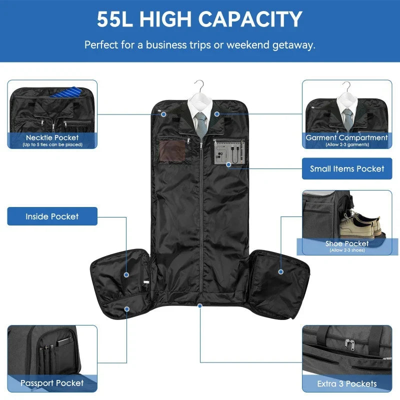 Duffel Bag Large Capacity Multiple Zippered Pockets