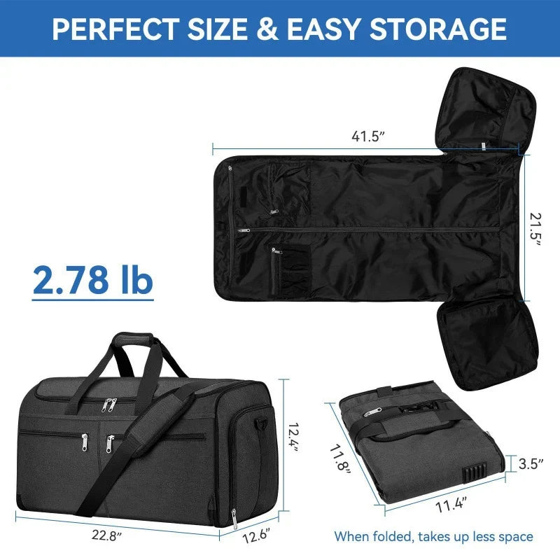 Duffel Bag Large Capacity Multiple Zippered Pockets