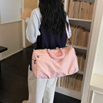 Duffel Bag Large Capacity Zipper Closure Detachable Shoulder Strap