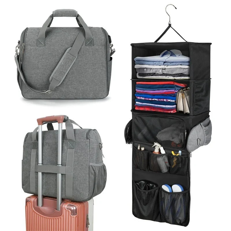 Duffel Bag Multi-Compartment Organizer Water-Resistant Removable Shoulder Strap