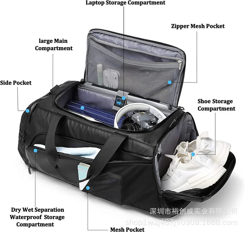 Duffel Bag Multi-Compartment Weather-Resistant & Padded Straps