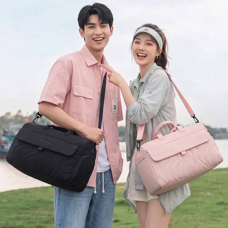 Duffel Bag Spacious Durable Fabric Multiple Pockets Detachable Strap
