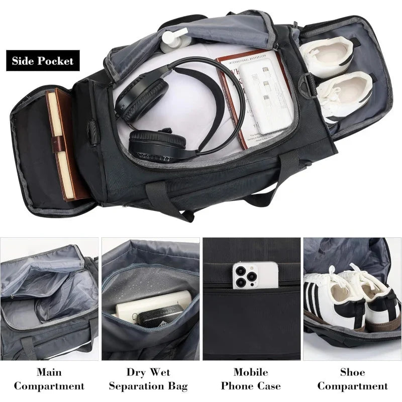 Duffel Bag Spacious Durable Multiple Pockets Padded Shoulder Strap