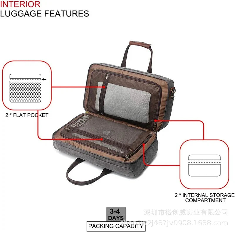 Duffel Bag Spacious Interior Multiple Pockets & Adjustable Strap