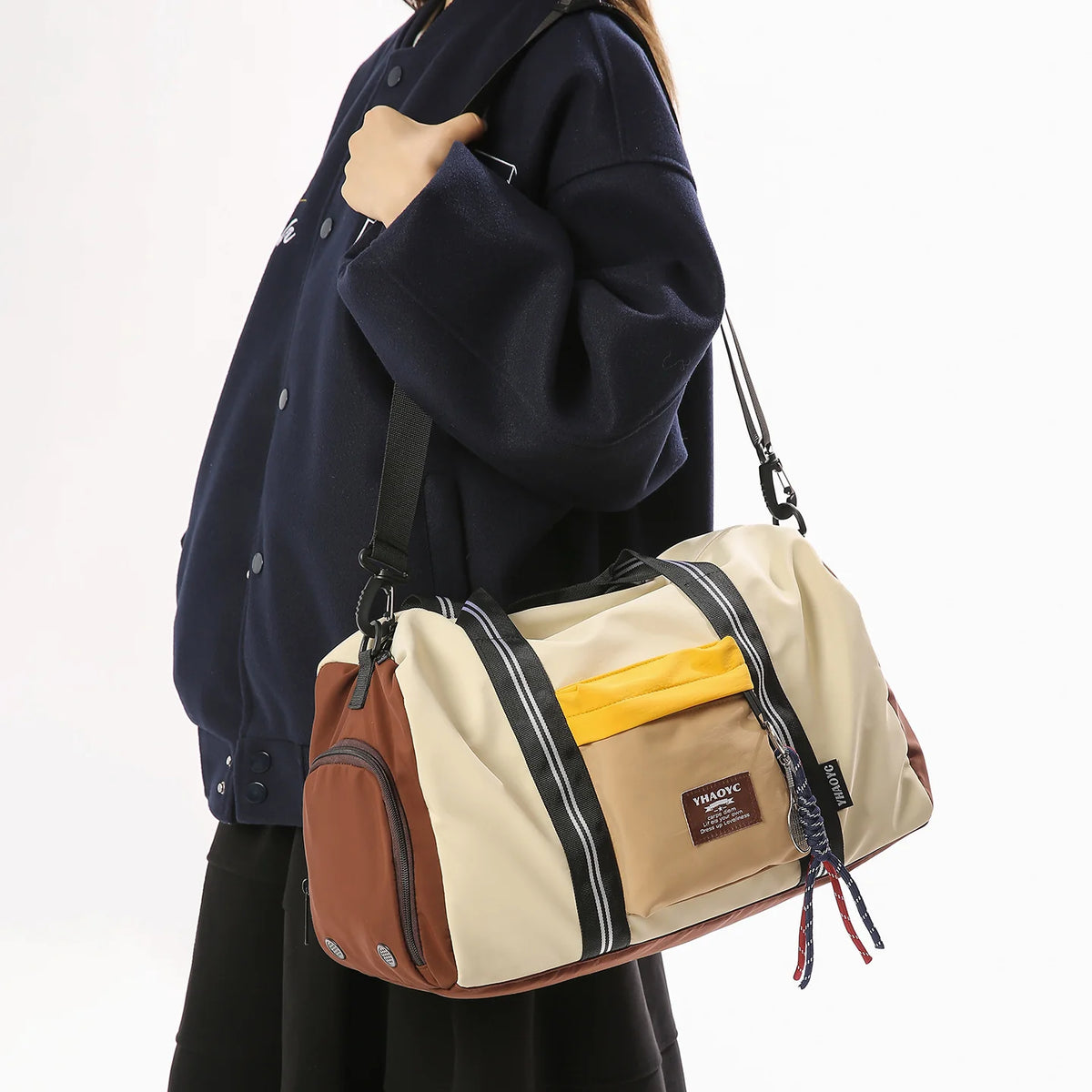 Duffel Bag Spacious Water-Resistant Fabric & Multiple Pockets