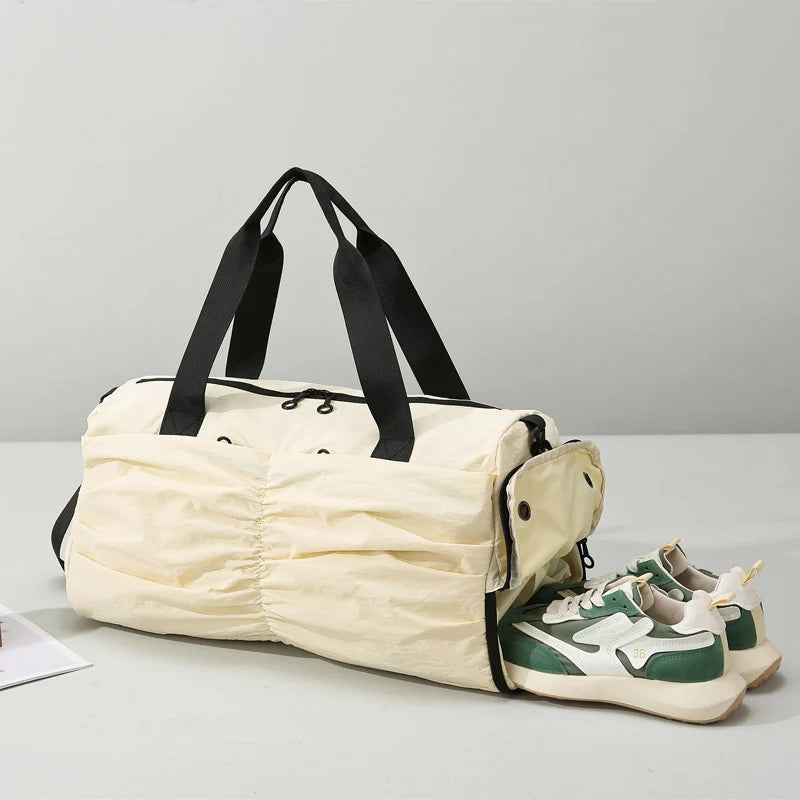 Duffel Bag Tear-Resistant Fabric Dual Handles & Multiple Pockets