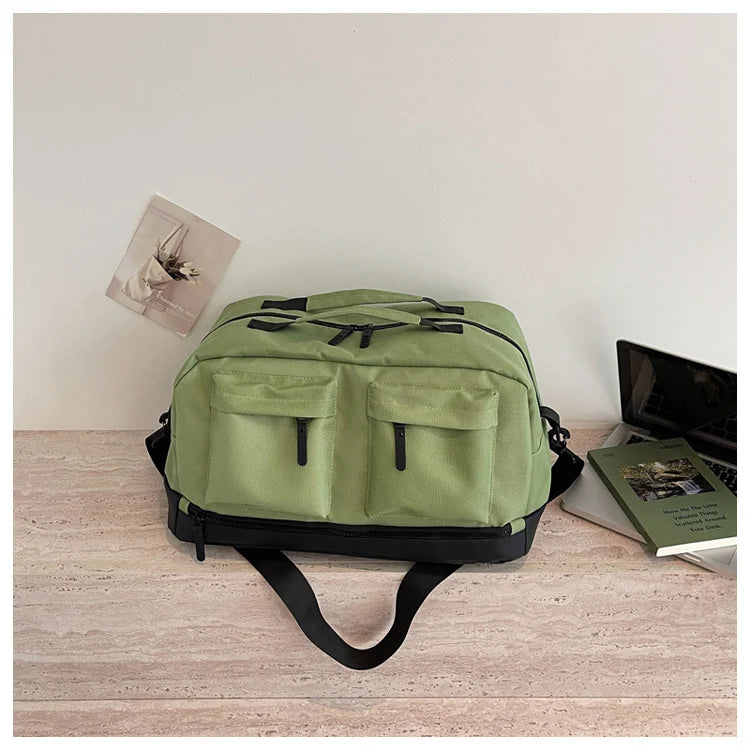 Duffel Bag Water-Resistant Exterior Pockets & Adjustable Padded Strap