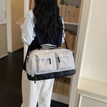 Duffel Bag Water-Resistant Exterior Pockets & Adjustable Padded Strap