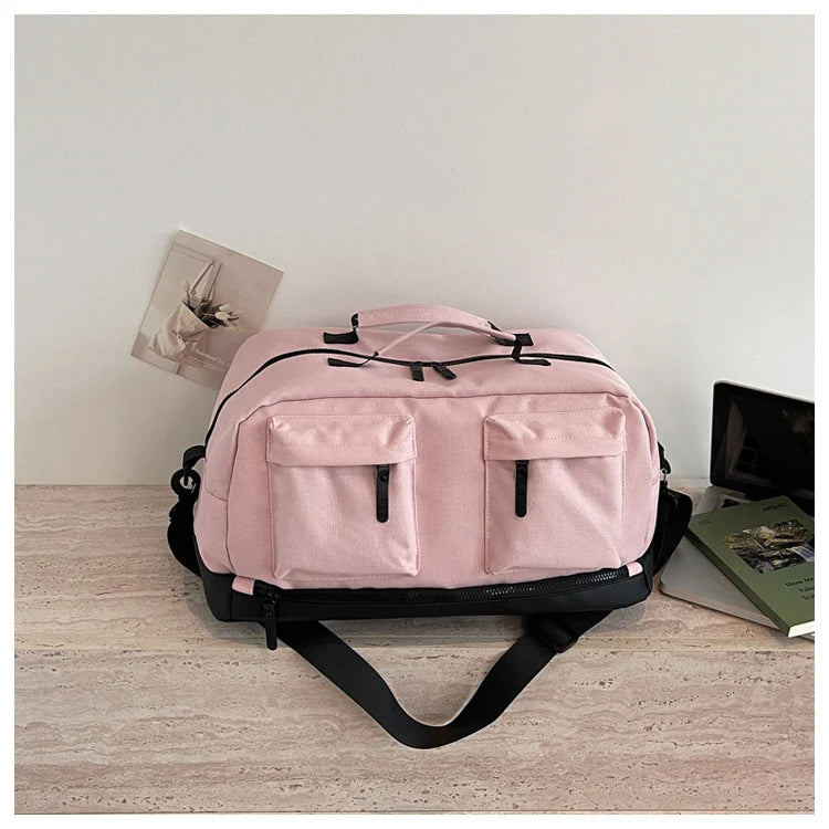 Duffel Bag Water-Resistant Exterior Pockets & Adjustable Padded Strap