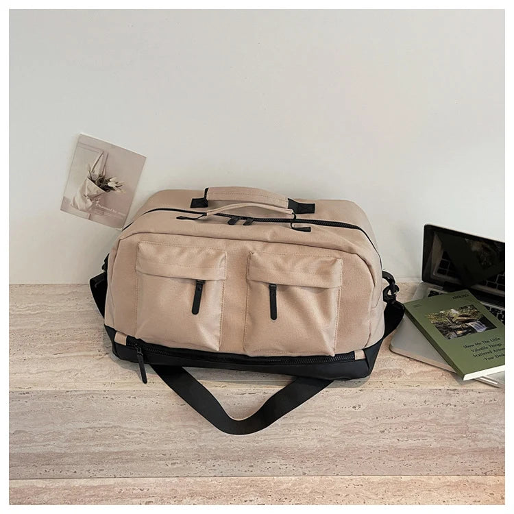 Duffel Bag Water-Resistant Exterior Pockets & Adjustable Padded Strap