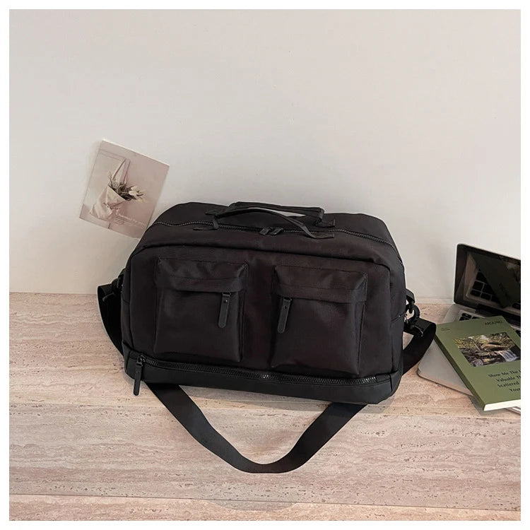 Duffel Bag Water-Resistant Exterior Pockets & Adjustable Padded Strap