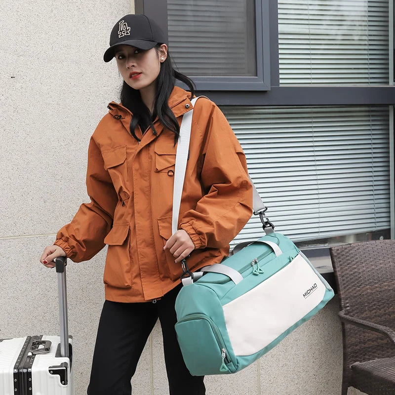 Duffel Bag Water-Resistant Multi-Compartment Adjustable Strap & Padded Handles