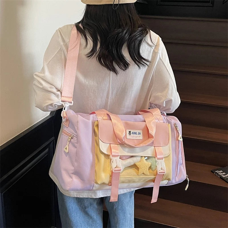 Duffel Bag Water-Resistant Multi-Compartment Padded Handles & Adjustable Strap