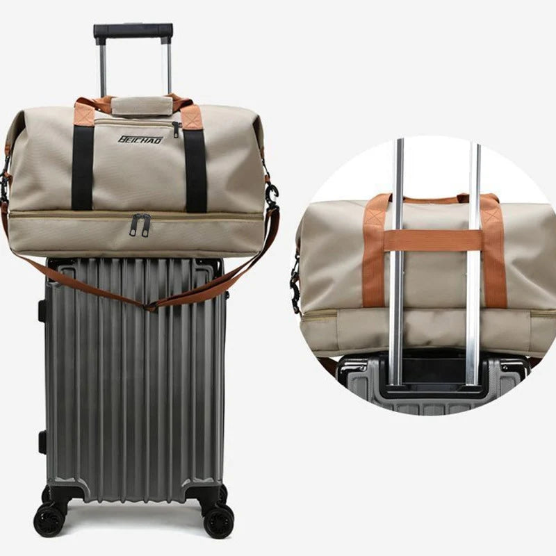 Duffel Bag Water-Resistant Multi-Compartment Shoe Pocket