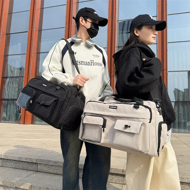 Duffel Bag Water-Resistant Multi-Pocket Adjustable Strap