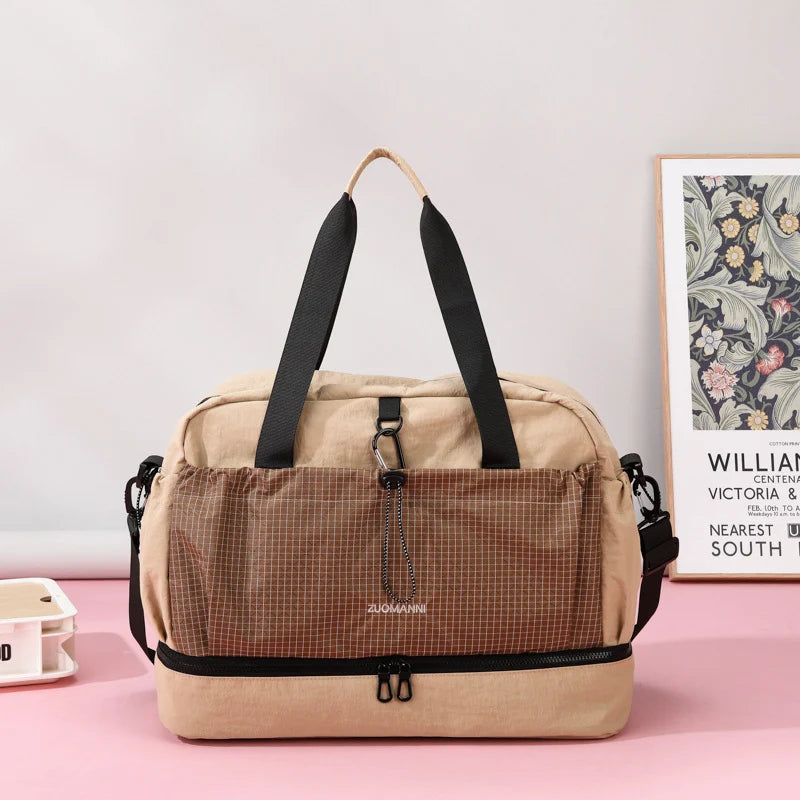 Duffel Bag Water-Resistant Multiple Compartments & Detachable Shoulder Strap
