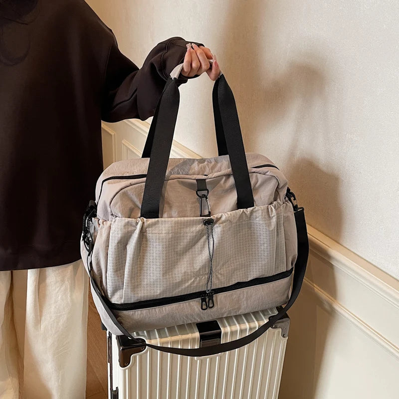 Duffel Bag Water-Resistant Multiple Compartments & Detachable Shoulder Strap