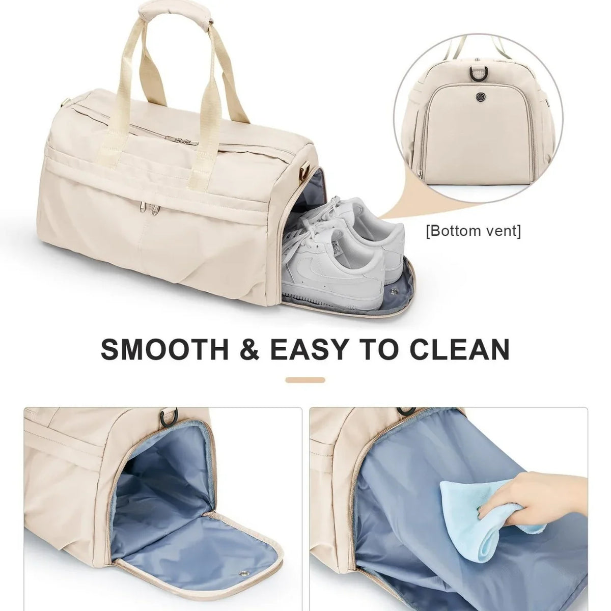 Duffel Bag Water-Resistant Multiple Compartments & Removable Strap