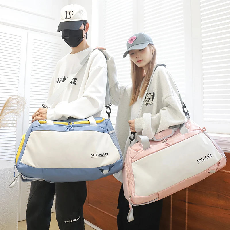 Duffel Bag Water-Resistant Spacious Padded Handles & Detachable Strap