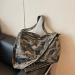 Duffle Bag Camo Print Rugged Fabric & Adjustable Strap