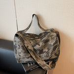 Duffle Bag Camo Print Rugged Fabric & Adjustable Strap