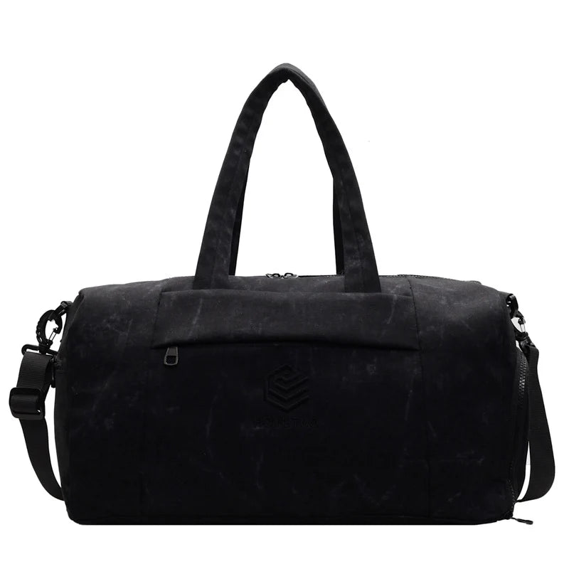 Duffle Bag Canvas Multiple Compartments Adjustable Padded Strap