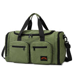 Duffle Bag Checkered Wear-Resistant Fabric Padded Handles & Adjustable Strap
