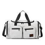 Duffle Bag Checkered Wear-Resistant Fabric Padded Handles & Adjustable Strap