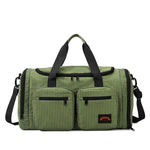 Duffle Bag Checkered Wear-Resistant Fabric Padded Handles & Adjustable Strap
