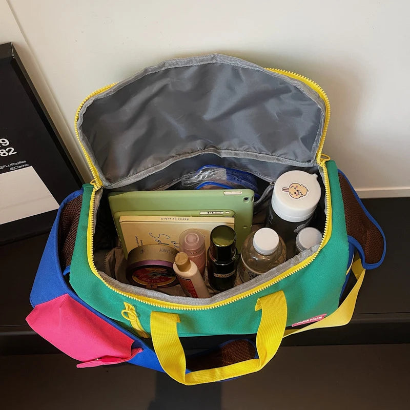 Duffle Bag Colorful Multi-Pocket Padded Handles & Adjustable Strap