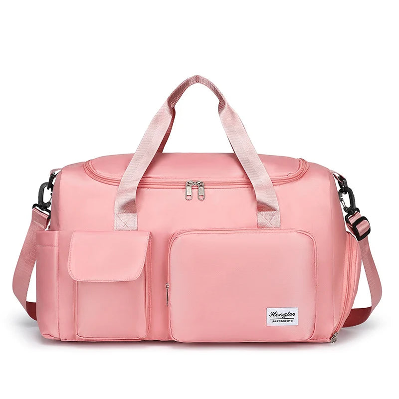Duffle Bag Lightweight Water-Resistant Multiple Pockets & Shoulder Strap