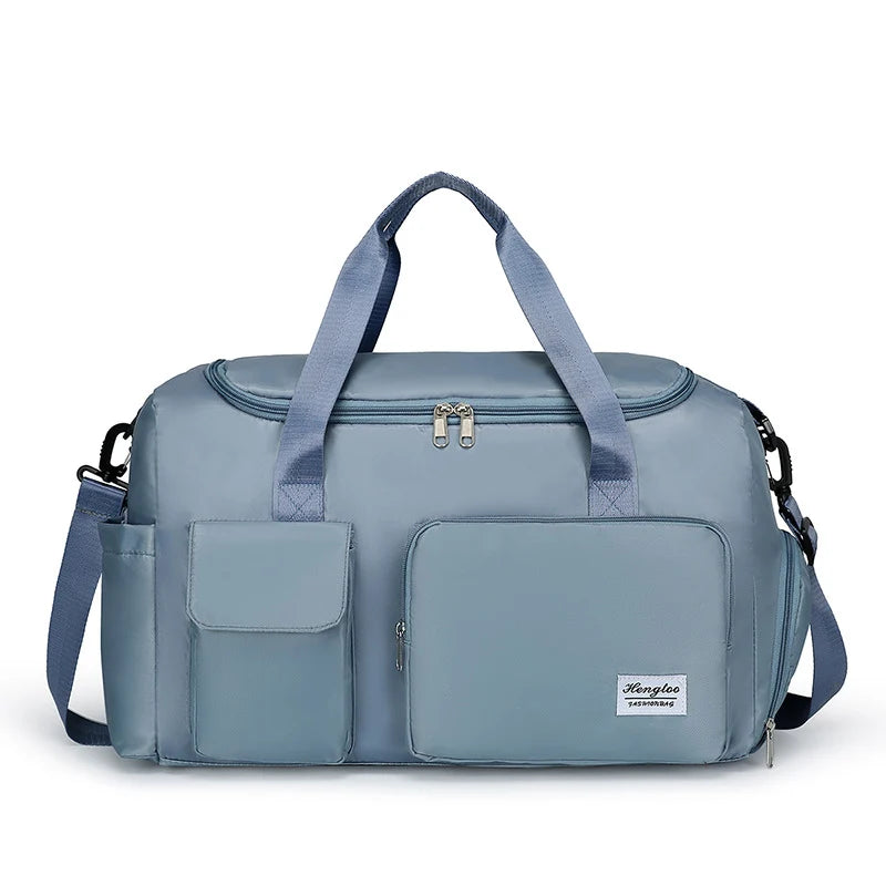Duffle Bag Lightweight Water-Resistant Multiple Pockets & Shoulder Strap