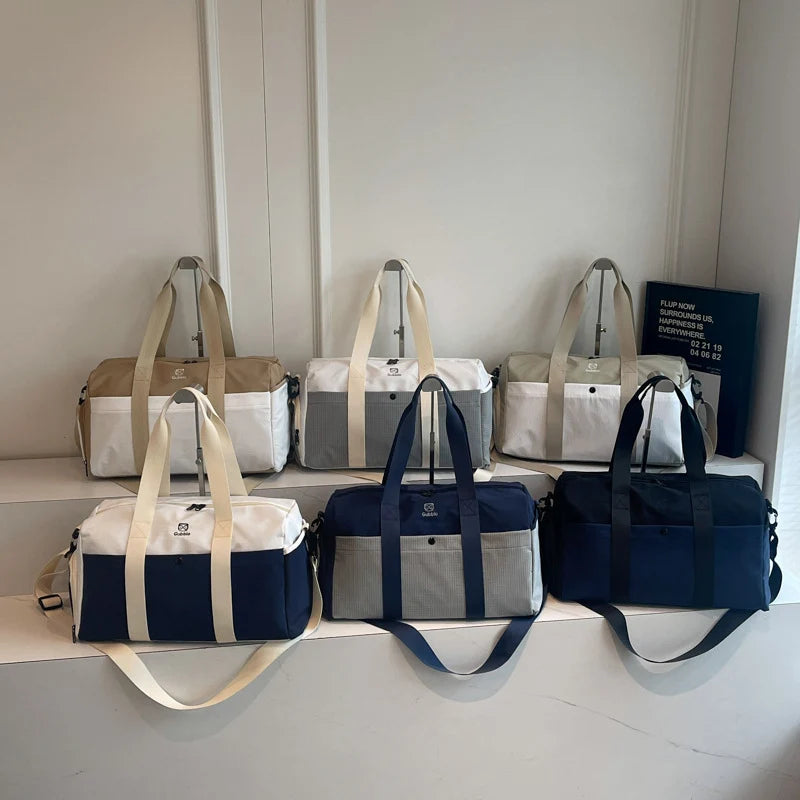 Duffle Bag Multi-Compartment & Shoe Pocket Durable Fabric
