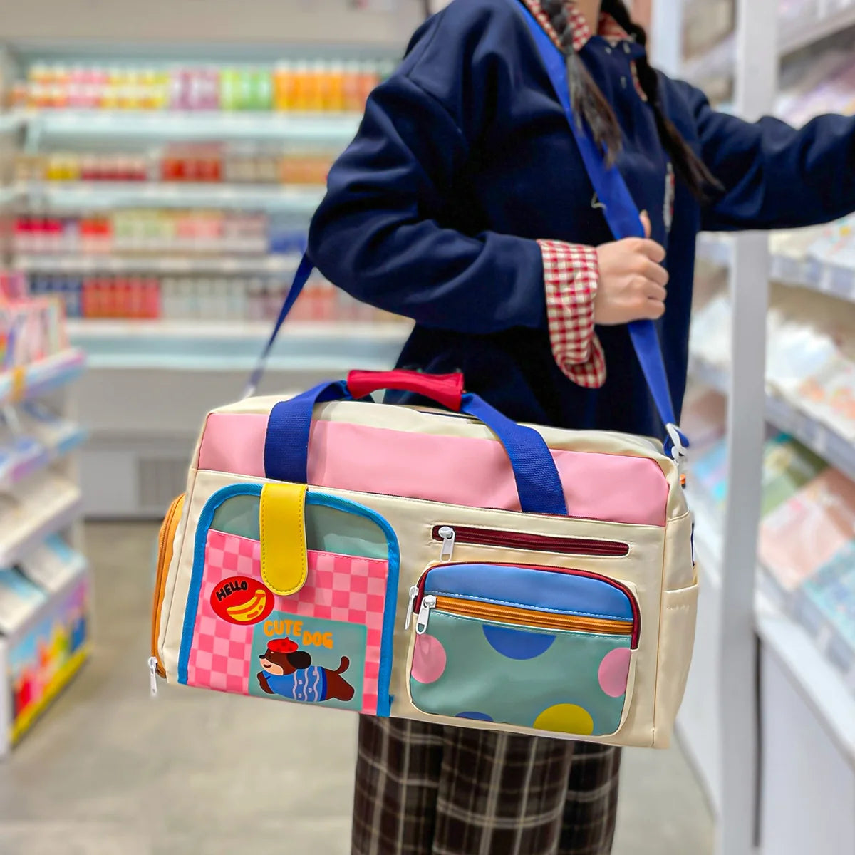 Duffle Bag Multi-Compartment Water-Resistant Fabric & Padded Straps