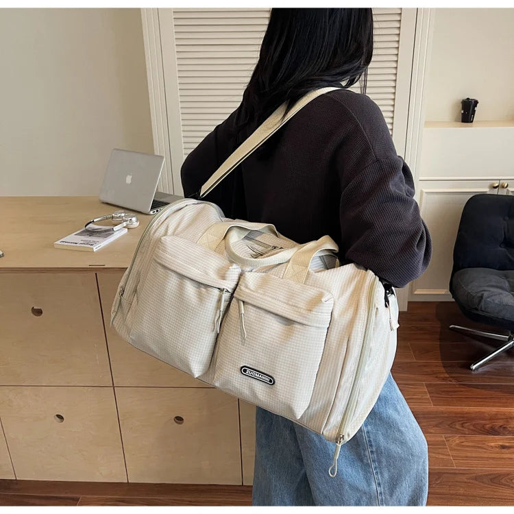Duffle Bag Multi-Pocket Water-Resistant Padded Shoulder Strap