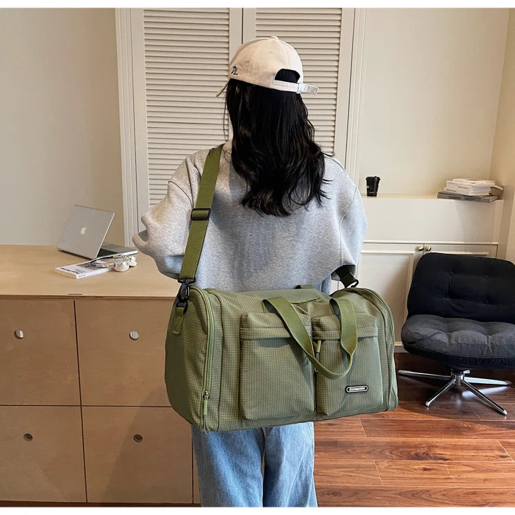 Duffle Bag Multi-Pocket Water-Resistant Padded Shoulder Strap