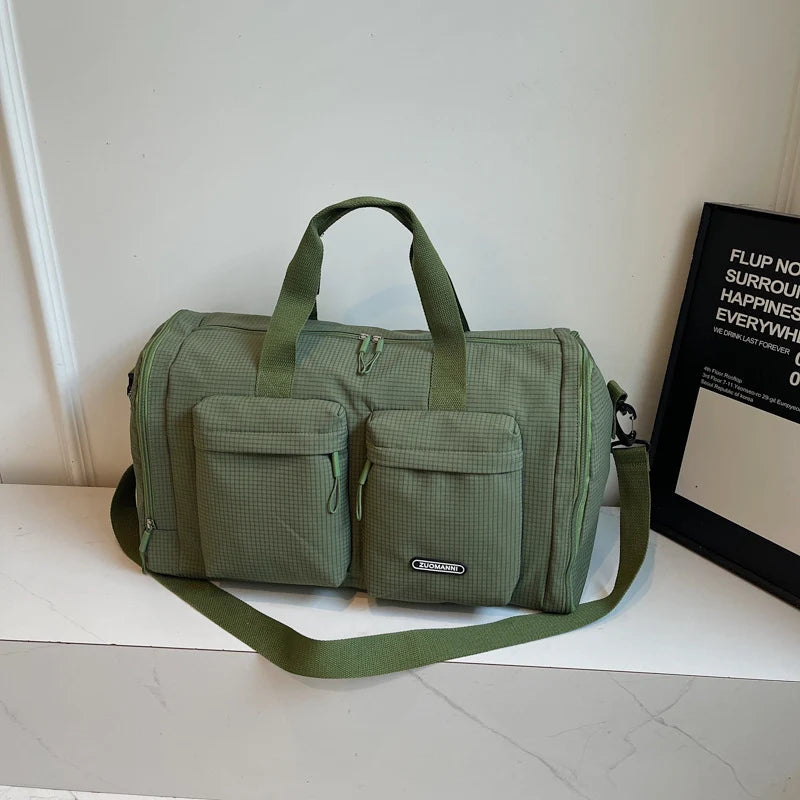Duffle Bag Multi-Pocket Water-Resistant Padded Shoulder Strap