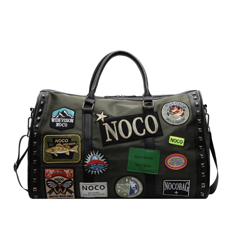 Duffle Bag Patchwork Water-Resistant Multiple Pockets