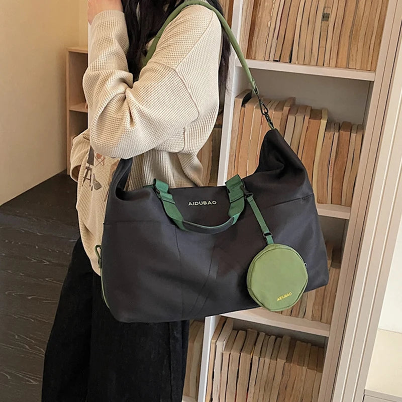 Duffle Bag Spacious Durable Synthetic Fabric Detachable Shoulder Strap