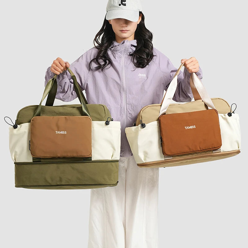 Duffle Bag Spacious Interior Weather-Resistant Detachable Strap