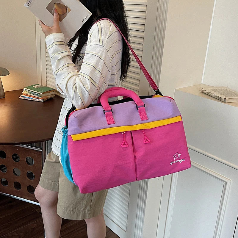 Duffle Bag Spacious Multi-Pocket Adjustable Shoulder Strap