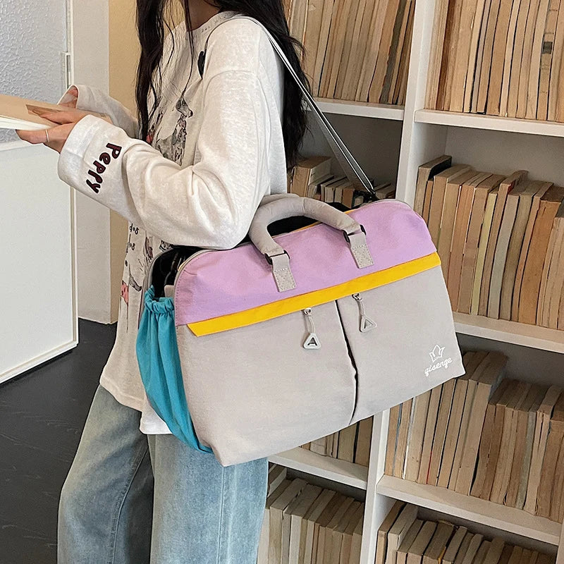 Duffle Bag Spacious Multi-Pocket Adjustable Shoulder Strap