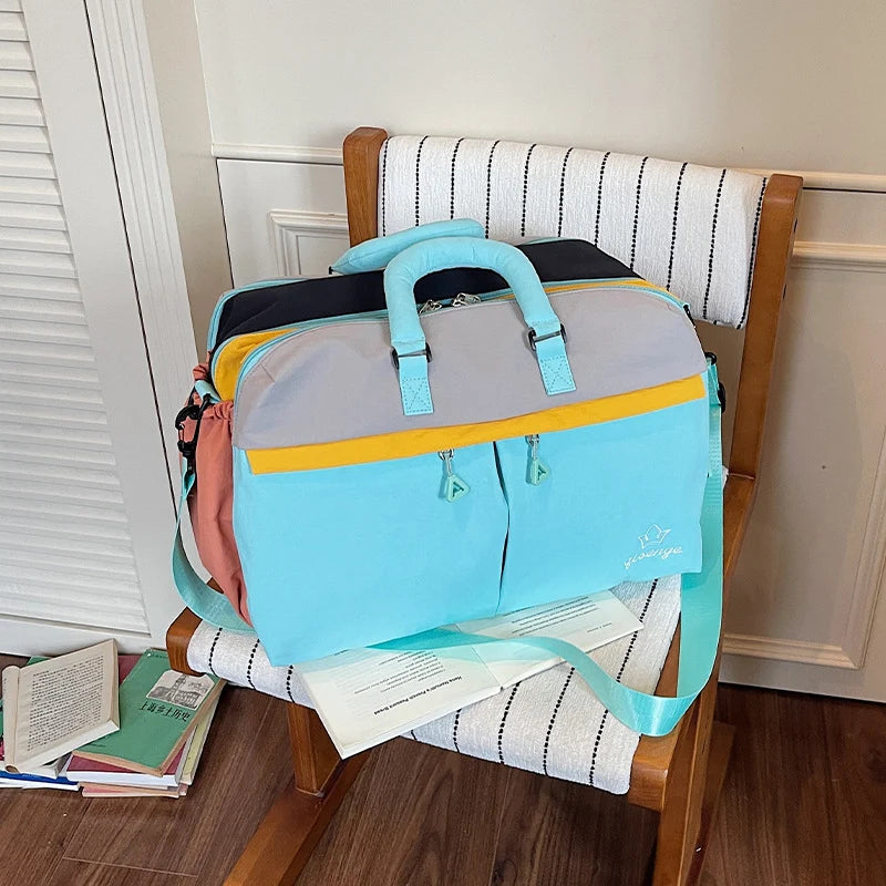 Duffle Bag Spacious Multi-Pocket Adjustable Shoulder Strap